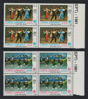 Turkey Folk Dances And Europa CEPT 2v Blocks Of 4 1981 MNH SG#2730-2731 MI#2546-2547 - Unused Stamps