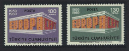 Turkey Europa CEPT 2v 1969 MNH SG#2277-2278 MI#2124-2125 Sc#1799-1800 - Neufs