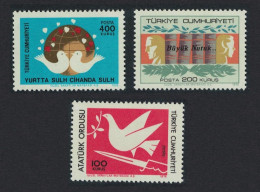 Turkey Birds Works And Reforms Of Ataturk 3rd Series 3v 1976 MNH SG#2566-2568 MI#2404-2406 - Unused Stamps