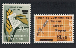 Turkey Agricultural Census Unissued Stamps 2v 1963 MNH SG#2013-2014 MI#1861-1862 Sc#B93-B94 - Neufs