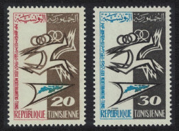 Tunisia Mediterranean Games 2v 1967 MNH SG#632-633 MI#668-669 - Tunesien (1956-...)