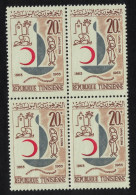 Tunisia Red Cross Centenary Block Of 4 1963 MNH SG#588 Sc#438 - Tunisie (1956-...)