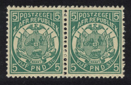 Transvaal £5 Deep Green Pair REPRINT Perf 12½ 1892 MNH SG#187 - Transvaal (1870-1909)