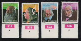 Transkei Celebrities Of Medicine 4v Control Numbers 1982 MNH SG#108-111 Sc#97-100 - Transkei