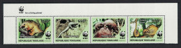 Togo WWF Three-cusped Pangolin Top Strip Of 4v WWF Logo 2010 MNH MI#3454-3457 - Togo (1960-...)