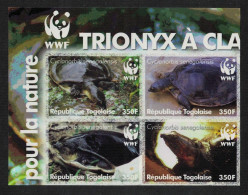 Togo WWF Senegal Flapshell Turtle 4v In Block 2*2 IMPERF WWF Logo 2006 MNH MI#3337-3340 Sc#2039a-d - Togo (1960-...)