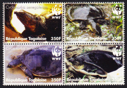 Togo WWF Senegal Flapshell Turtle 4v In Block 2*2 2006 MNH MI#3337-3340 Sc#2039a-d - Togo (1960-...)
