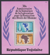 Togo 30th Anniversary Of Human Rights Convention MS 1980 MNH SG#MS1510 Sc#C433a - Togo (1960-...)