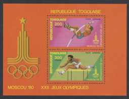 Togo Hurdles Pole Vault Moscow Olympics 1980 MS 1980 MNH SG#MS1429 Sc#C415a - Togo (1960-...)