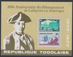 Togo Lafayette's Arrival In America MS 1977 MNH SG#MS1244 - Togo (1960-...)