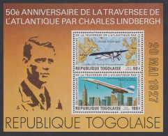 Togo Lindbergh's Transatlantic Flight MS 1977 MNH SG#MS1213 - Togo (1960-...)