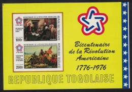 Togo American Revolution MS Imperf RAR 1976 MNH SG#MS1125 MI#Block 101B - Togo (1960-...)