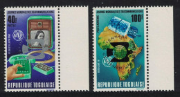 Togo Centenary Of UPU SILVER AND RED Ovpts 1974 MNH SG#1019-1020 MI#1045bA-1046aA Sc#880+C229 - Togo (1960-...)