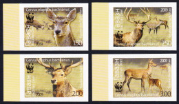 Tajikistan WWF Bactrian Deer 4v Imperf 2009 MNH SG#388-391 MI#527B-530B Sc#344-347 - Tajikistan