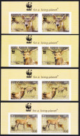 Tajikistan WWF Bactrian Deer 4v Top Imperf Pairs WWF Logo 2009 MNH SG#388-391 MI#527-530B - Tadzjikistan