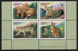 Tajikistan WWF Reed Cat 4v Block Of 4 2002 MNH SG#189-192 MI#208-211 Sc#185 A-d - Tagikistan