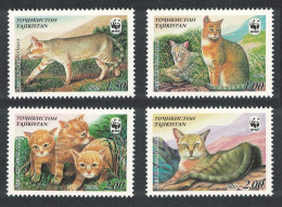Tajikistan WWF Reed Cat 4v 2002 MNH SG#189-192 MI#208-211 Sc#185 A-d - Tadjikistan