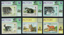 Tajikistan WWF Pallas's Cat 6v Corners 1996 MNH SG#90-95 MI#94-99 Sc#92-97 - Tadzjikistan