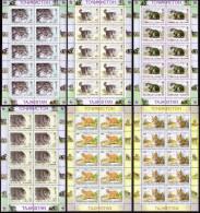 Tajikistan WWF Pallas's Cat 6 Sheetlets Of 10 Stamps Each 10 Sets 1996 MNH SG#90-95 MI#94-99 - Tajikistan