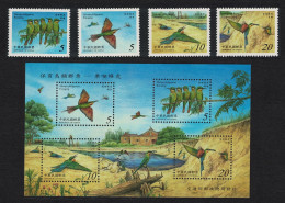 Taiwan Blue-tailed Bee-eaters 'Merops Philippinus' Birds 4v+MS 2004 MNH SG#2891-MS2895 - Unused Stamps