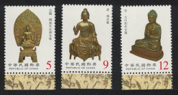 Taiwan Ancient Statues Of Buddha 3v Margins 2001 MNH SG#2711-2713 - Unused Stamps