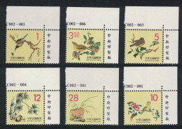 Taiwan Birds And Plants Chinese Engravings 6v Corners 1999 MNH SG#2532-2537 MI#2499-2504 - Ungebraucht