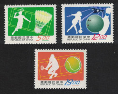 Taiwan Badminton Bowling Tennis Sports 3v 1997 MNH SG#2426-2428 - Neufs