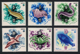USSR Fish Bird Shell Crab Eel Marine Life 6v 1975 MNH SG#4415-4420 - Unused Stamps