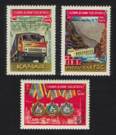 USSR Kamaz Truck Power Station Nurek Order 3v 1974 MNH SG#4333-4335 - Ongebruikt