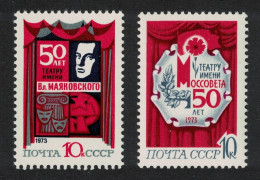 USSR 50th Anniversary Of Moscow Theatres 2v 1973 MNH SG#4139-4140 - Ongebruikt