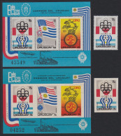 Uruguay Olympic Games Montreal And Football 1978 2v+2 MSs 1975 MNH MI#Block 28A+B Sc#C416+C418a+imp - Uruguay