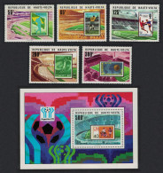 Upper Volta Football 5v+MS 1977 MNH SG#469-MS474 MI#700-704+Block 8 - Obervolta (1958-1984)