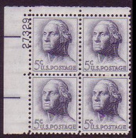 USA George Washington 5c Plate Block 1962 MNH SG#1207 MI#817 - Ongebruikt