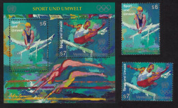 UN Vienna Swimming Gymnastics Sport 2v+MS 1996 MNH SG#V214-MSV216 - Altri & Non Classificati