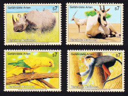 UN Vienna Birds Rhinoceros Parrot Monkey Oryx 4v 1995 MNH SG#V179-V182 Sc#183-186 - Autres & Non Classés