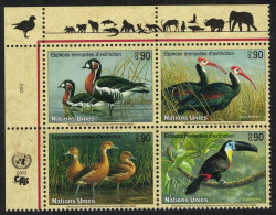 UN Geneva Goose Ibis Duck Toucan Endangered Birds Block Of 4 2003 MNH SG#G460-G463 - Autres & Non Classés
