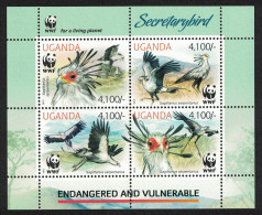 Uganda WWF Secretarybird MS 2012 MNH - Oeganda (1962-...)