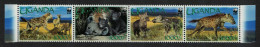 Uganda WWF Spotted Hyaena Strip Of 4v 2008 MNH SG#2551-2554 MI#2663-2666 Sc#1892a-d - Oeganda (1962-...)