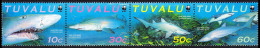 Tuvalu WWF Sand Tiger Shark Strip Of 4v 2000 MNH SG#872-875 MI#862-865 Sc#816 A-d - Tuvalu (fr. Elliceinseln)