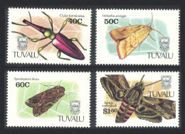 Tuvalu Beetles Moths Insects 4v 1991 MNH SG#601-604 - Tuvalu (fr. Elliceinseln)