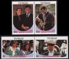 Tuvalu Royal Wedding Prince Andrew 4v In Pairs 1986 MNH SG#397-400 - Tuvalu (fr. Elliceinseln)