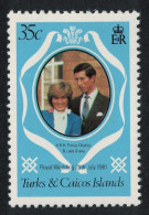 Turks And Caicos Charles And Diana Royal Wedding 35c Perf 12 1981 MNH SG#653var - Turks & Caicos (I. Turques Et Caïques)