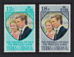 Turks And Caicos Royal Wedding Princess Anne 2v 1973 MNH SG#403-404 - Turks & Caicos (I. Turques Et Caïques)