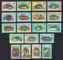 Tuvalu Sharks Tuna Hammerhead Fish Optd 'OFFICIAL' 19v 1981 MNH SG#O1-19 - Tuvalu (fr. Elliceinseln)