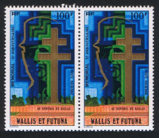 Wallis And Futuna Gen De Gaulle Memorial Airmail Pair 1977 MNH SG#264 Sc#C72 - Neufs