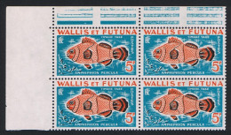 Wallis And Futuna Fish Postage Due 5f Corner Block Of 4 1963 MNH SG#D183 Sc#J38 - Nuovi