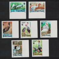 Vietnam Birds WWF Cranes 7v Imperf Long Margins 1991 MNH SG#1557-1563 MI#2302U-2308U Sc#2243-2249 - Viêt-Nam