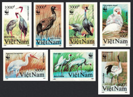Vietnam Birds WWF Cranes 7v Imperf 1991 MNH SG#1557-1563 MI#2302U-2308U Sc#2243-2249 - Viêt-Nam