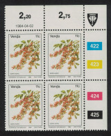 Venda 'Combretum Microphyllum' Flowers Corner Block Of 4 1984 MNH SG#14b MI#90 - Venda