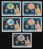 Vatican Pope John Paul II Journeys 7th Series 5v 1989 MNH SG#940-944 Sc#845-849 - Unused Stamps